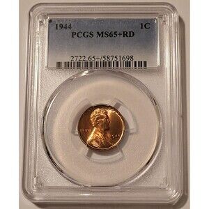 1944 Lincoln Wheat Cent Unc MS65+ RED PCGS